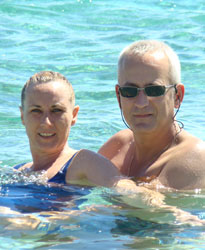 Dans l'eau de Baie-Mahault