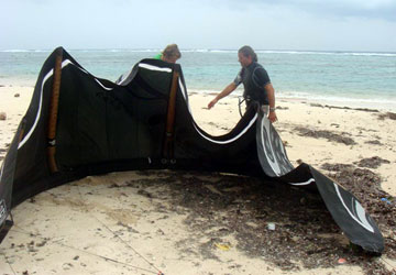Aile de kite au repos